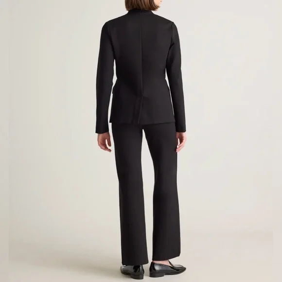 NWOT Quince ultra-stretch ponte stand collar blazer black L - Picture 13 of 13